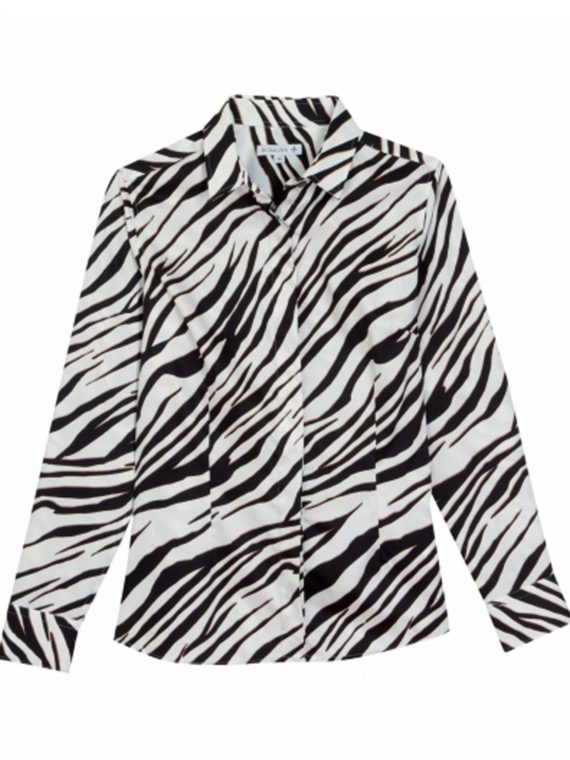 camisa cetim estampado zebra